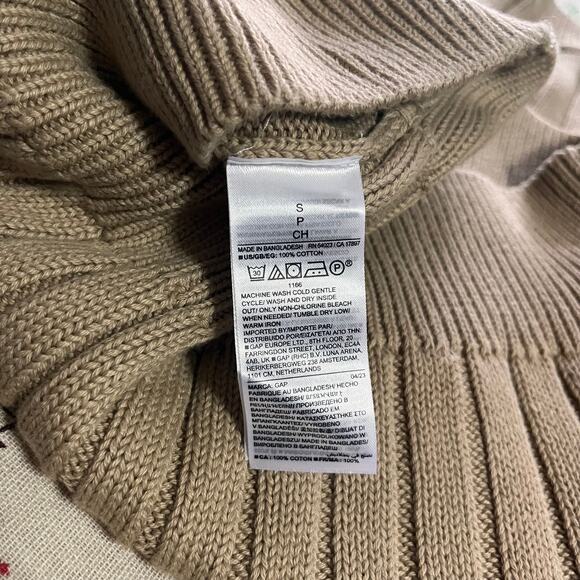 GAP Dolman Ribbed Sweater Vest Brown Small V Neck Cotton Knit Academia Office - Picture 6 of 6